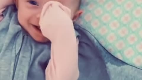 Baby Wakes Up Happy and Smiles While Being Unswaddled After Nap