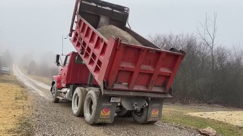 Tailgating some wet crushed concrete