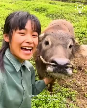 Adorable and friendly cow