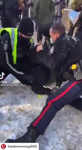 Ottawa Police arresting someone for giving GAS to Truckers?