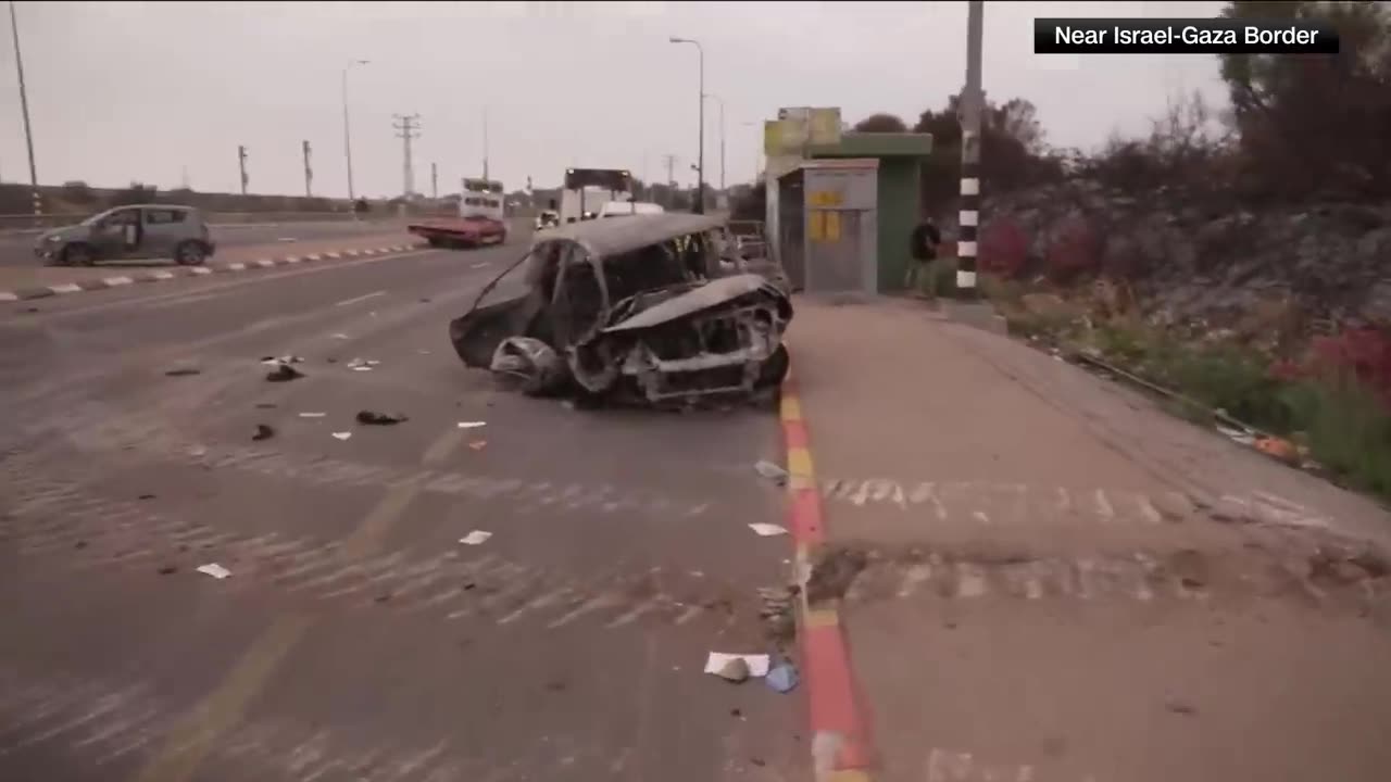 massive barrage of rockets' near Israel-Gaza border
