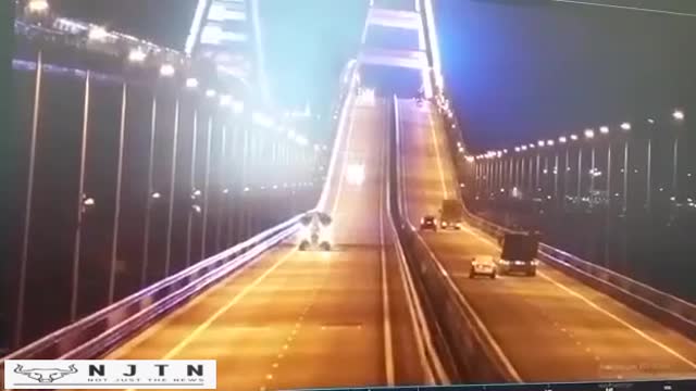 WATCH: Moment of massive explosion on Crimea's Kerch bridge & the after effect..