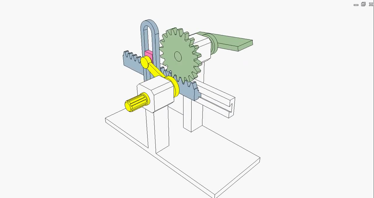 0008 - Sinus and rack pinion drive for 180 deg. oscillation