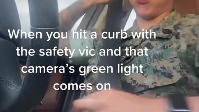 When you hit a curb with the safety vic and that