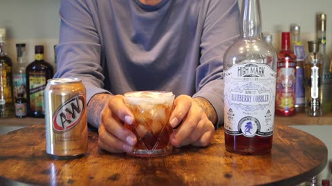 High Mark Distilling Blueberry Cobbler Moonshine & A&W Cream Soda