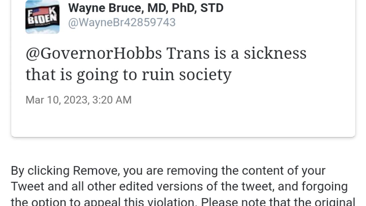 Twitter doesn't like the truth