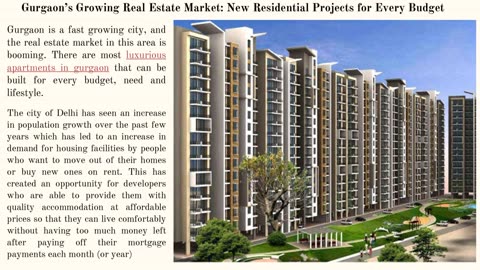 Affordable Gurgaon Residential Projects