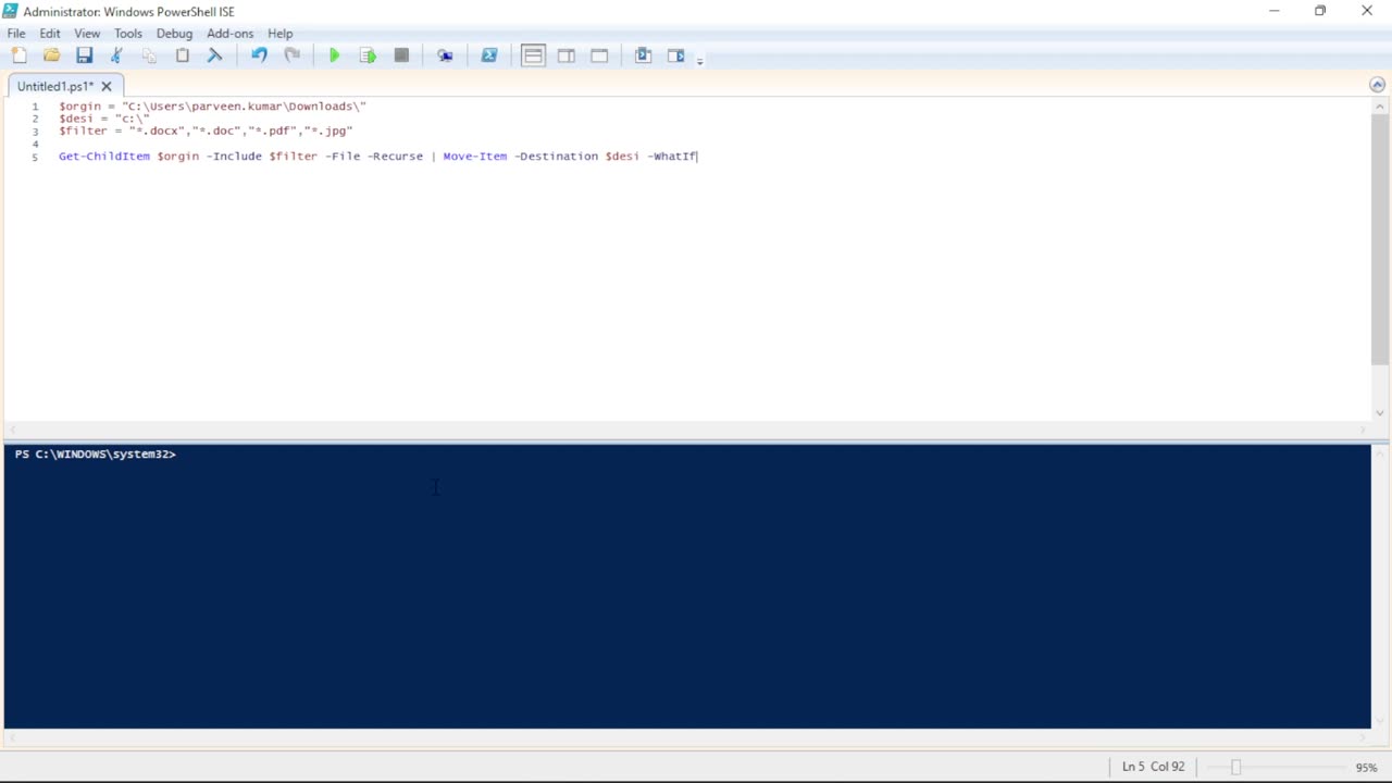 Move File with Multiple Extensions with PowerShell