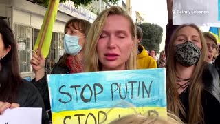 'Stop Putin': protesters around the world express fears