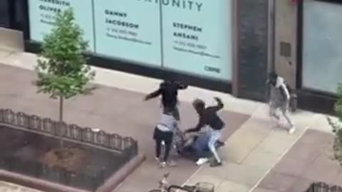 Multiple individuals reported being assaulted randomly by the group on Michigan Avenue