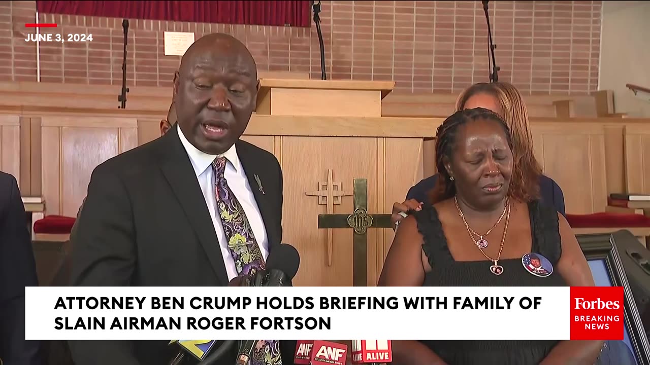 JUST IN- Attorney Ben Crump Holds Press Briefing With Family Of Slain Airman Roger Fortson