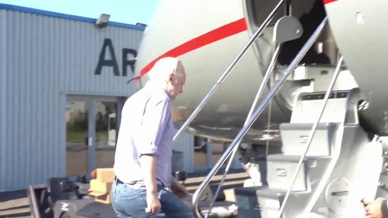 WikiLeaks Founder Julian Assange boards a plane after being released from prison