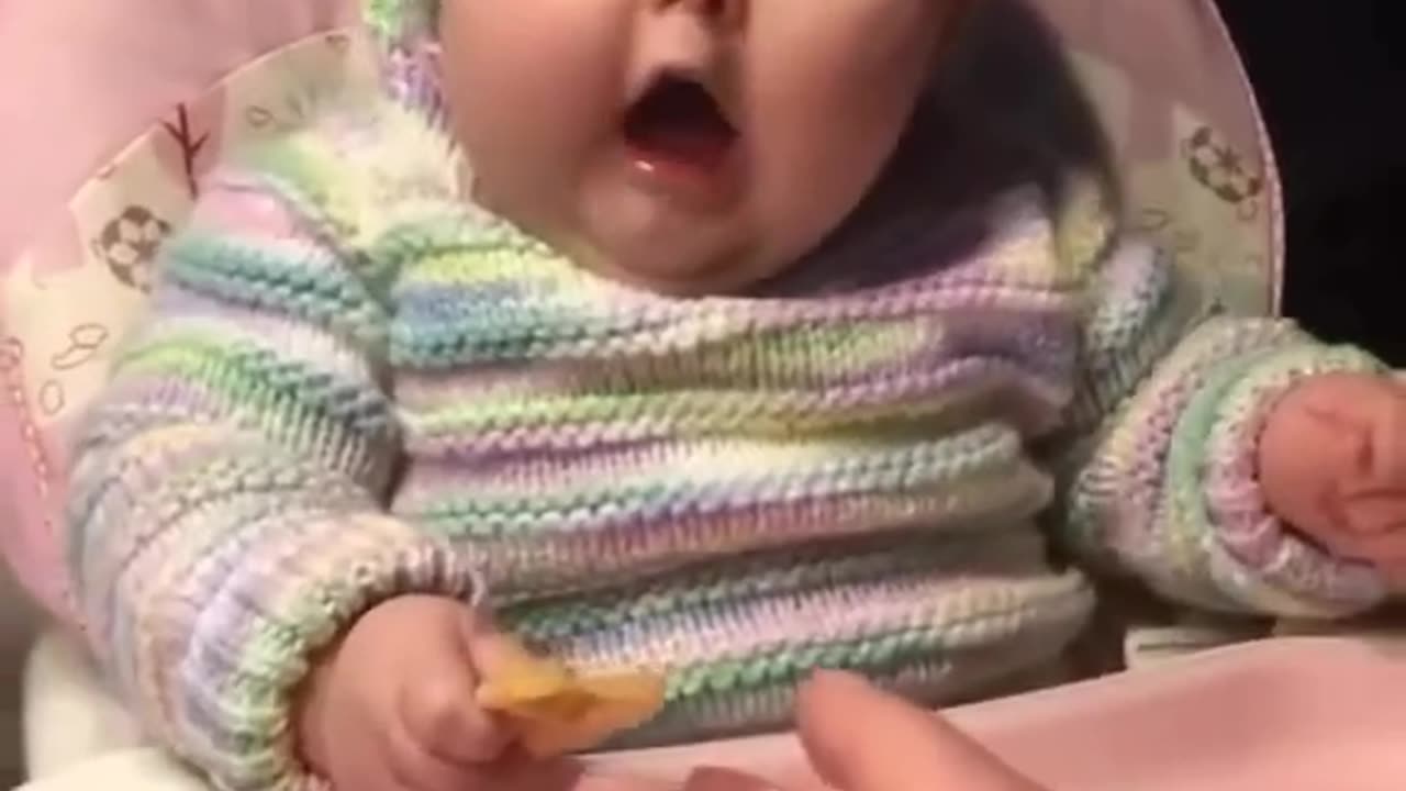 Sweet baby girl food lover