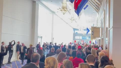 CPAC | Crowd Waiting for Trump Sings 'God Bless the USA'