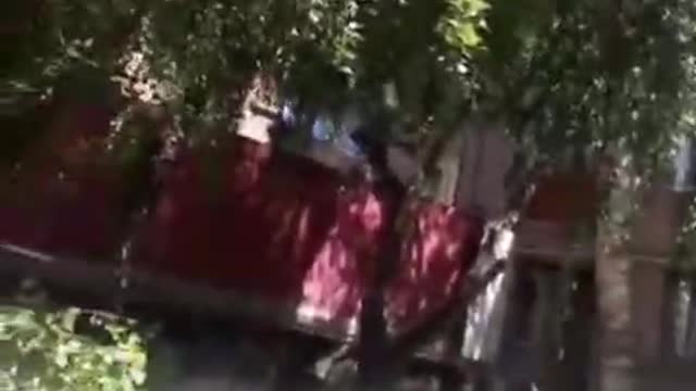 NAZI BASTARDS looting Slavyansk