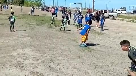 Funny soccer with children