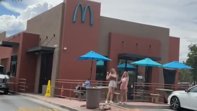 Stumbled across the only Blue McDonald's in the world