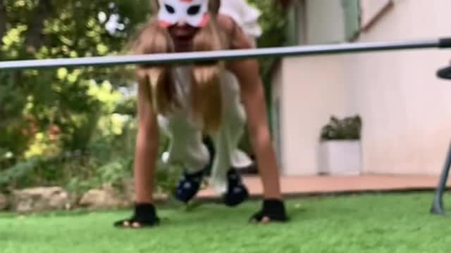 put compresses on her stomach and ice cubes on her head