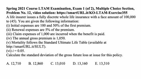 Exam LTAM exercise for July 21, 2021