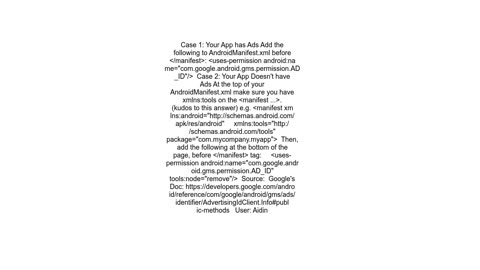 Action requested Declare your Ad ID permission