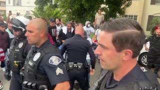 Extremely Tense Scenes Outside the Glendale (CA) School Board Meeting