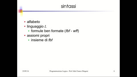 IA01: Logica del 1° Ordine: Sintassi