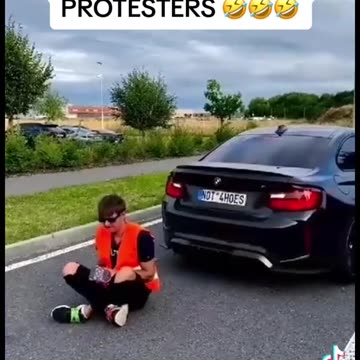 Hilarious video shows guy revving engine on climate activist