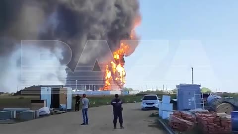 🦅🔥 Proletarsk oil depot in Rostov region was again attacked by a UAVs!