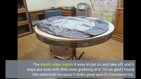 Customer Reviews: LUSHVIDA Round Waterproof Table Cover Elastic Tablecloth Vinyl Fitted Table C...