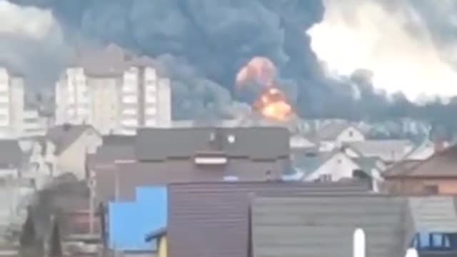 Fire in Bucha, Kyiv region