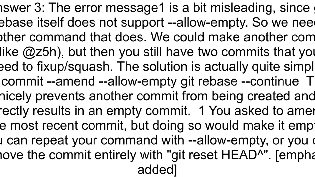 How do I git rebase i and prevent quotYou asked to amend the most recent commit but doing so would