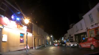 Tavistock. Night driving speedlapse. Dartmoor