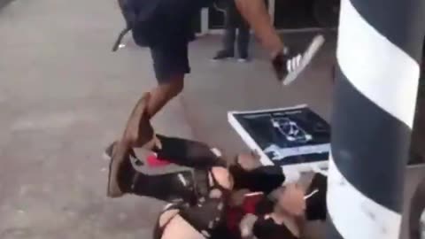 Man Viciously Head Stomps A Woman