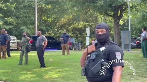 LIVE: Scene outside Fulton County Jail as they await the arrival of Trump.