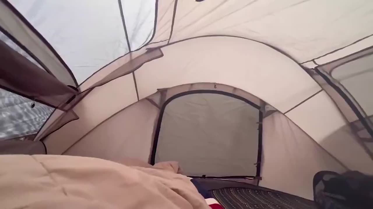 Solo camping in the rain