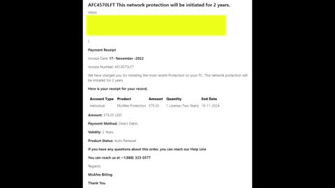 Five Outgoing Calls To Alleged McAfee: (888) 323-0577, 11/18/22