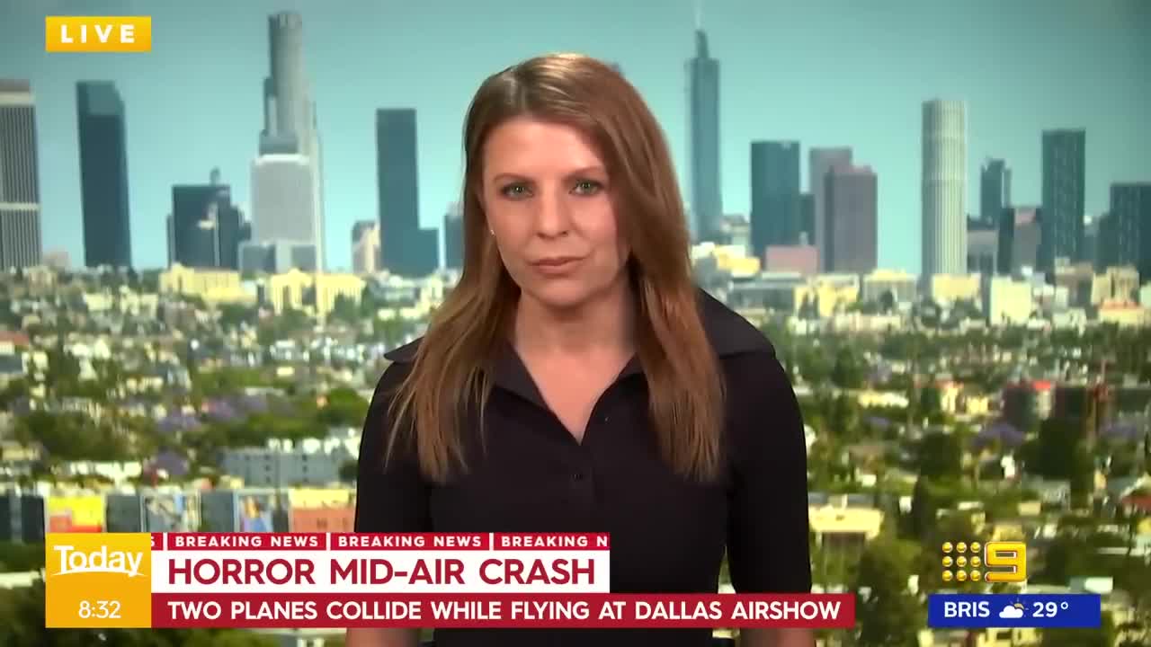 Two aircrafts collide in tragic mid-air crash during US air show | 9 News Australia