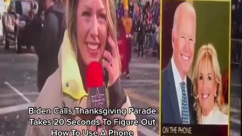 Biden Calls Thanksgiving Parade And Takes 20 Seconds To Figure Out How To Use A Phone