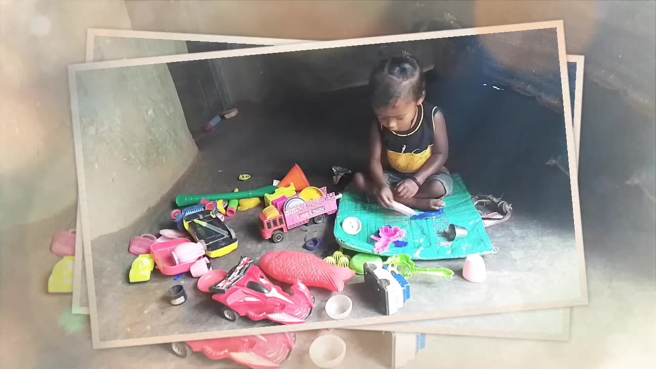 Cute baby playing with toys