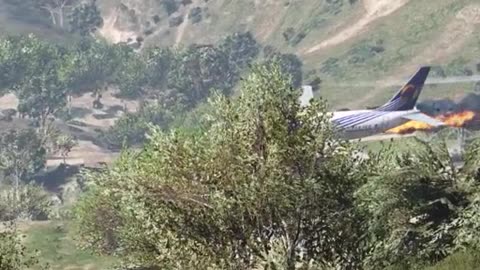 Crushed plane landing