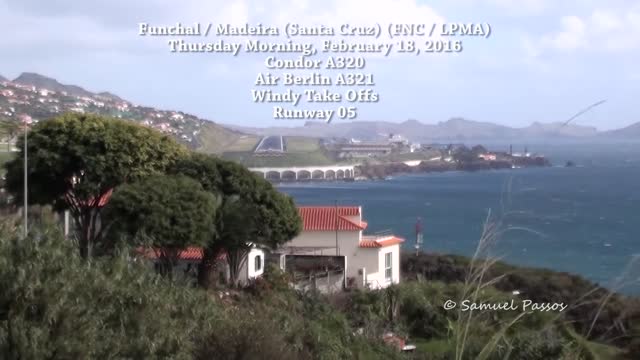 Gusty Take Off STRONG CROSSWIND in Madeira