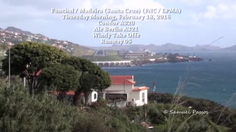 Gusty Take Off STRONG CROSSWIND in Madeira