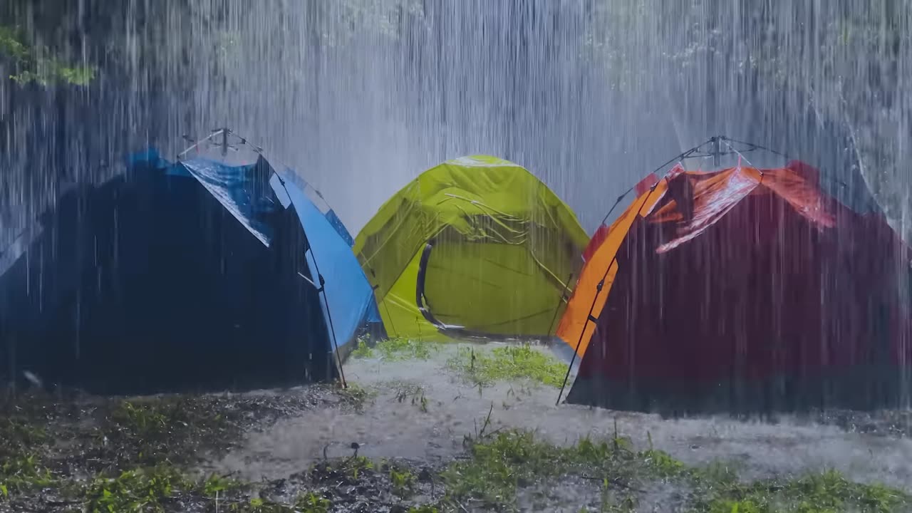 Fall Asleep to Rainy Night: Heavy Rain, Thunder | White Noise ASMR