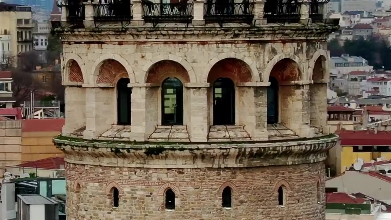 Drone shot of Galata tower