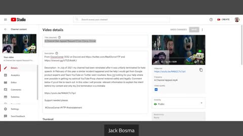 A Channel Ban Appeal Request From Clorox Corner