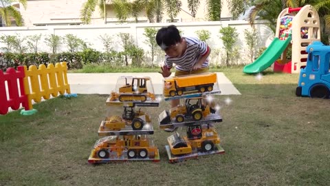 Car toy Excavator truck Unboxing