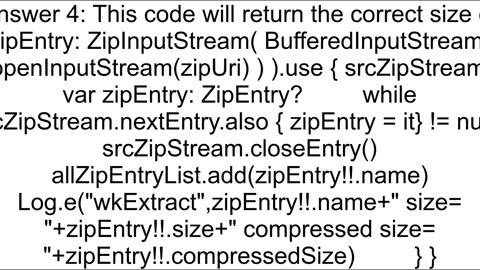 java zipentry getsize returns 1