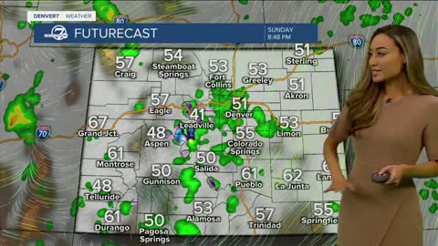 Scattered showers across CO Sunday night