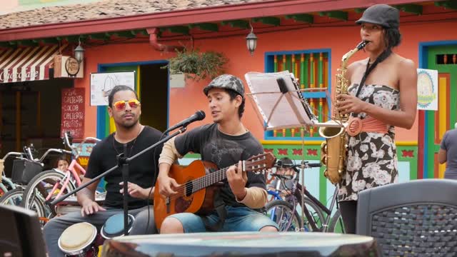 Beautiful Colombian Street Music in Guatapé Colombia 2017
