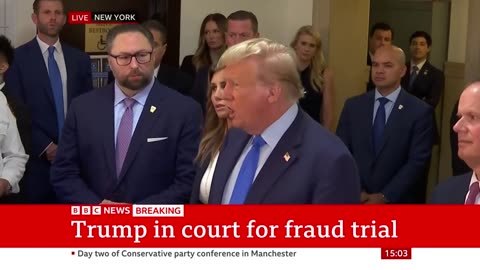 Donald Trump arrives at New York court for fraud trial - BBC News